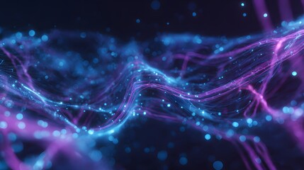 Futuristic data network visualization illuminates modern digital innovation and machine learning concepts