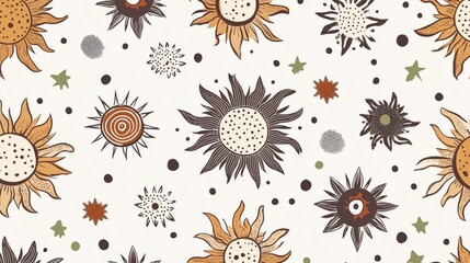 Floral and Celestial Pattern
