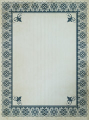 Old grunge paper background with vintage decorative border.