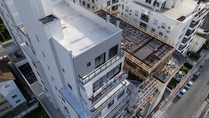 House Construction Framing Site Buildings Architecture Structure Wooden Frame Engineering Work Housing Development Residential Area Square Frame Modern Design Construction Industry