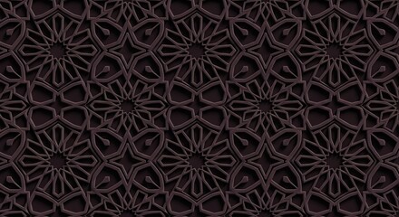 Intricate Geometric Pattern - A Dark and Detailed Islamic Design.