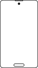Minimalist outline smartphone icon modern device template interface element digital communication illustration
