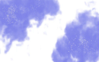 Smoke abstract light purple smoke cloud with glitter isolated on transparent background