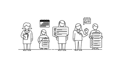 Business people holding check list