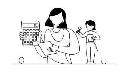 Mother and daughter doing homework together