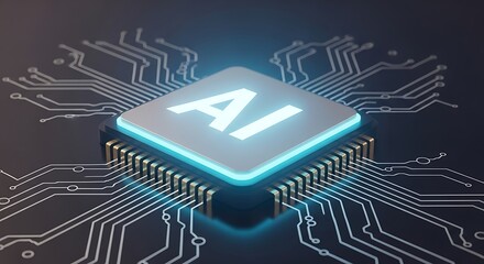 AI Chip on Circuit Board.