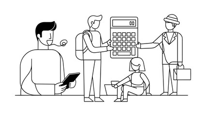 Group of people working together on project