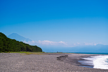 Miho no Matsubara (Pinery of Miho) and Fuji Mountain is scenic area on the Miho Peninsula in Shimizu, Shizuoka City, Japan