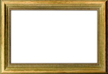 Vintage Golden Wooden Frame Isolated Empty Picture Frame Classic Antique Border for Art and Design...