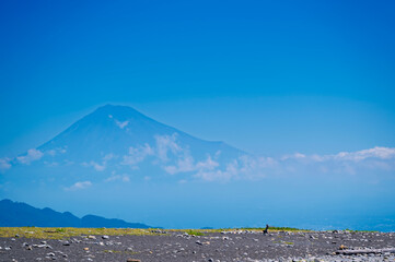 Miho no Matsubara (Pinery of Miho) and Fuji Mountain is scenic area on the Miho Peninsula in Shimizu, Shizuoka City, Japan