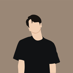 young man in black t shirt