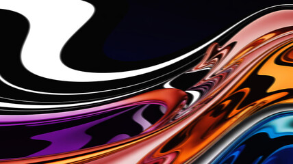 Abstract colorful wave art design with smooth flowing lines and vibrant hues creating a dynamic and modern aesthetic