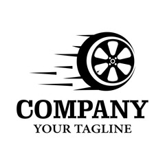 Car tire wheel logo designed simply and aesthetically, automotive logo design