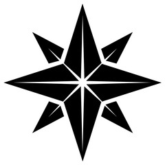 Obraz premium Black and White Eight Pointed Star Symbol Design Element