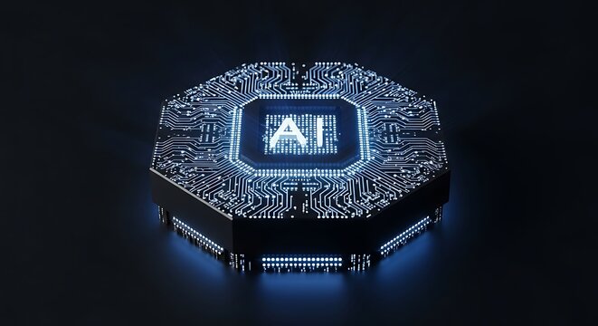AI Chip Technology - Futuristic Digital Intelligence Concept.