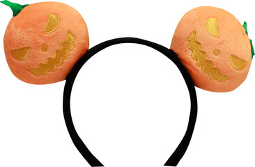 Headband with two Halloween pumpkins on a transparent background