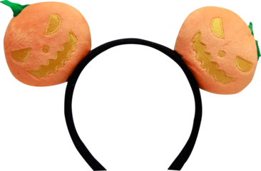 Headband with two Halloween pumpkins on a transparent background