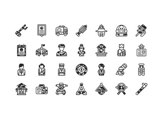 Diverse Collection of Minimalist Line Icons