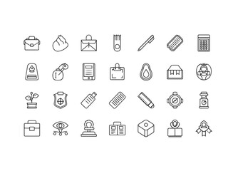 Diverse Line Icons Collection for Business and Everyday Use