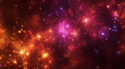 Naklejka premium Bright bursts of color light up the night sky creating a joyful and vibrant atmosphere for all.