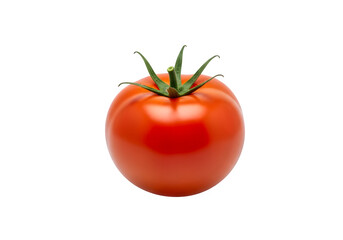 A fresh red garden harvest tomato isolated on a transparent or white background. PNG