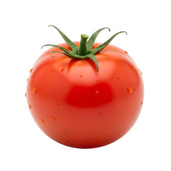 A fresh red garden harvest tomato isolated on a transparent or white background. PNG