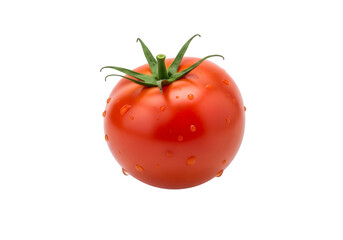 A fresh red garden harvest tomato isolated on a transparent or white background. PNG