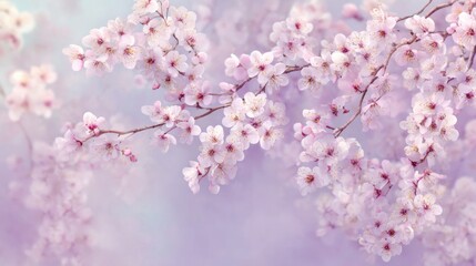 Obraz premium Cherry blossoms fill the scene with their lovely pink hues signaling the arrival of spring and new beginnings.