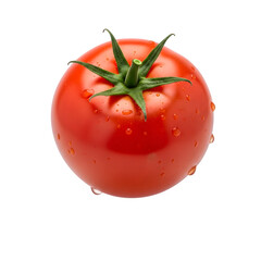 A fresh red garden harvest tomato isolated on a transparent or white background. PNG