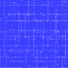 Abstract digital background with bright lines and dots on a light background. Vector illustration resembles an electrical circuit or glowing connections in virtual space.