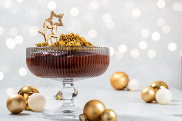 Dubai chocolate mousse for Christmas party