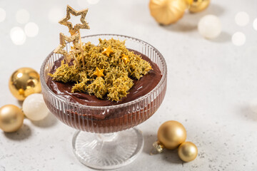 Fototapeta premium Dubai chocolate mousse for Christmas party