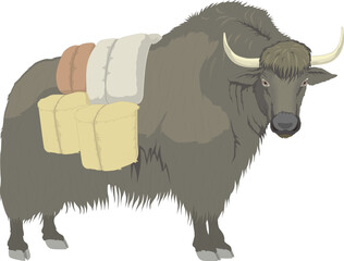 A detailed vector illustration of travel byson, perfect for wildlife art, educational designs, mascot branding, or creative decoration in digital projects.
