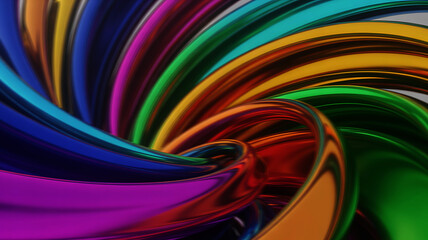 Vibrant swirl of rainbow colors creating a mesmerizing and dynamic abstract design, a burst of energy and creativity