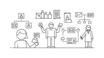 Business people working and communicating