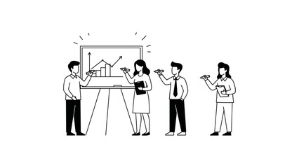 Business team presenting growth chart