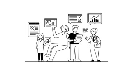 Business team discussing financial charts