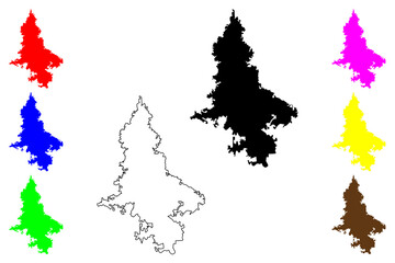 Benin city (Federal Republic of Nigeria, Edo State) map vector illustration, scribble sketch Benin map