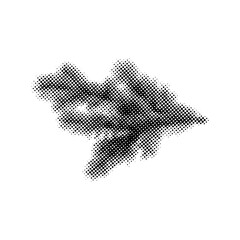 Pine branch in halftone style,trendy collage element