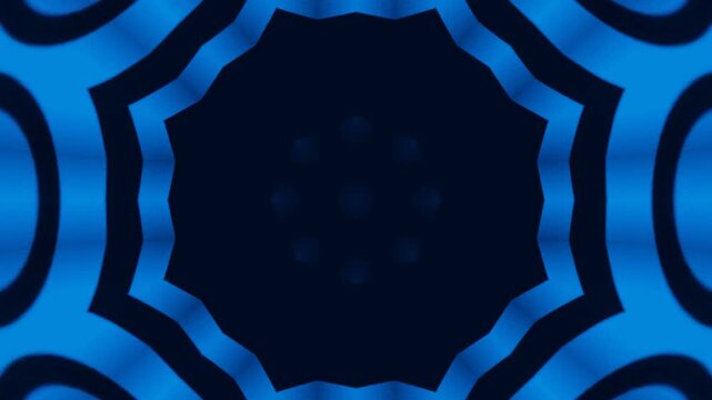 Neon fractal kaleidoscope abstract pattern with octagonal geometry, glowing symmetrical visuals creating luminous transforming digital backgrounds