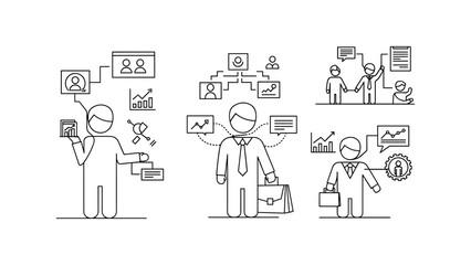 Business people and charts