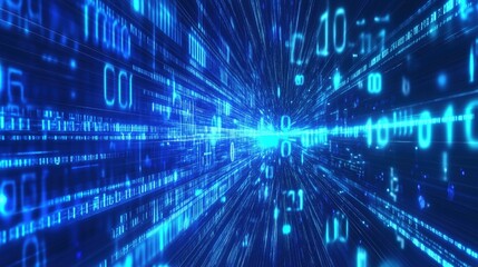 Abstract Data Stream in Blue