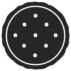 Round Cookie with Dots Silhouette Simple Treat Icon