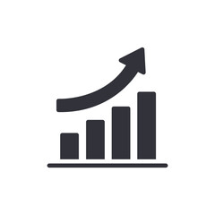 Rising Trend Graph Icon With Arrow Growth Symbol Concept