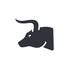 Simple Bull Head Vector Illustration Farm Animal Concept