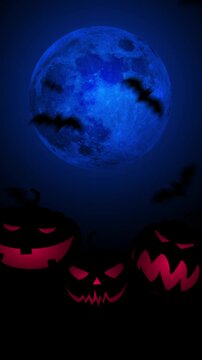 sfondo, video, 4k, pipistrelli, halloween, notte, stormo di pipistrelli, luna piena
