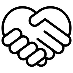 Handshake Icon with Line Style