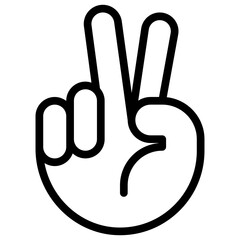 Peace Sign Icon with Line Style