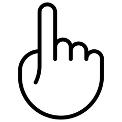 Pointing Up Icon with Line Style