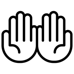 Praying Hands Icon with Line Style